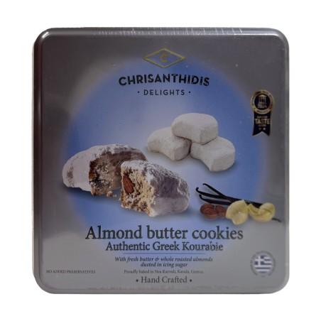 Kourabiedes grecs aux amandes CHRISANTHIDIS en boîte métallique 870 g