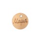 Pendentif rond en bois MAMA 'Maman' 2,2 cm