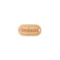 Pendentif ovale en bois HANDMADE 'Fait main' 2,4 cm