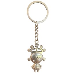 Porte-clés fille en argent 4x0,02x2,6