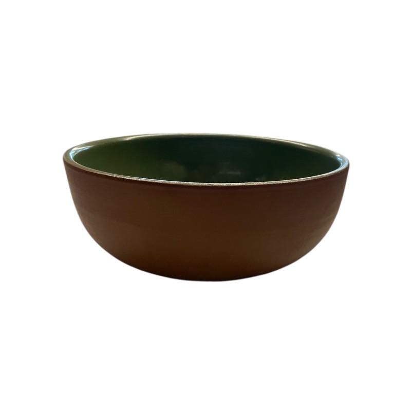Saladier en terre cuite émaillée vert foncé ESPIEL 8x21x21 cm Saladier en terre cuite émaillée vert foncé ESPIEL 8x21x21 cm