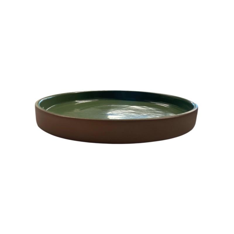 Assiette plate en terre cuite émaillée vert foncé ESPIEL 2,5x21x21 cm Assiette plate en terre cuite émaillée vert foncé ESPIEL 2,5x21x21 cm