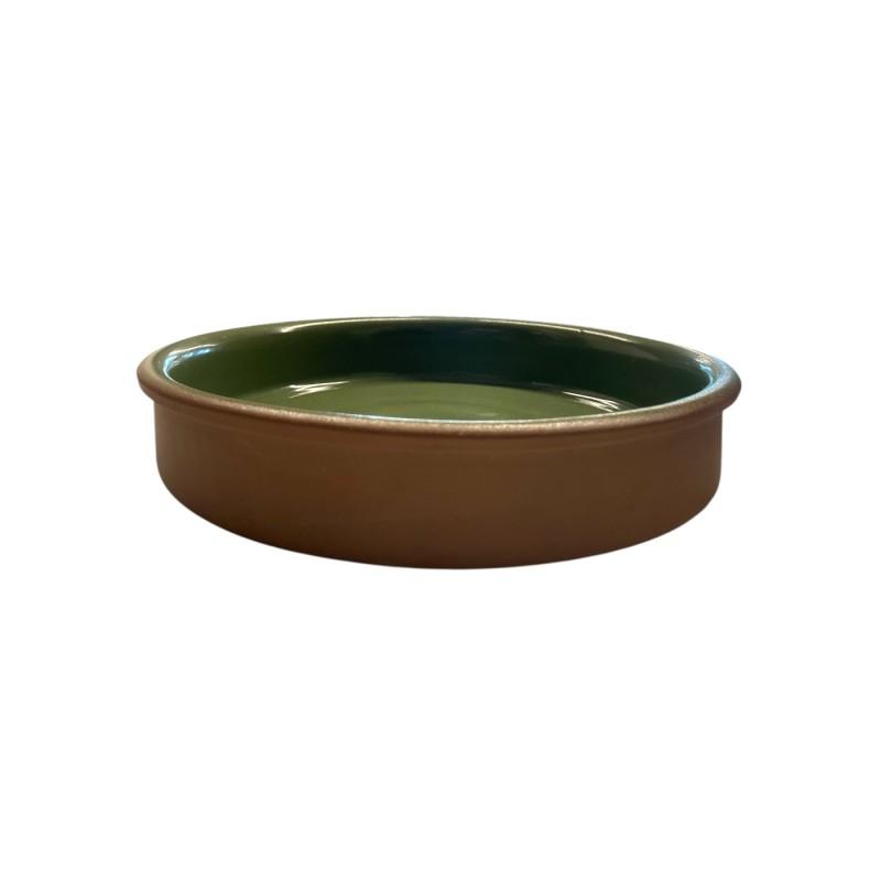Plat rond en terre cuite émaillée vert foncé ESPIEL 4x21,5x21,5 cm Plat rond en terre cuite émaillée vert foncé ESPIEL 4x21,5x21,5 cm
