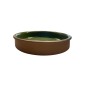Plat rond en terre cuite émaillée vert foncé ESPIEL 4x21,5x21,5 cm Plat rond en terre cuite émaillée vert foncé ESPIEL 4x21,5x21,5 cm