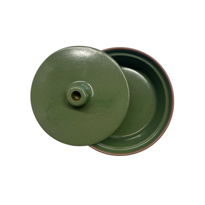 Cocotte individuelle en terre cuite émaillée verte foncé ESPIEL 6x14.5x14.5 cm Cocotte individuelle en terre cuite émaillée verte foncé ESPIEL 6x14.5x14.5 cm