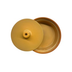 Cocotte individuelle en terre cuite émaillée jaune ESPIEL 6x15x15 cm