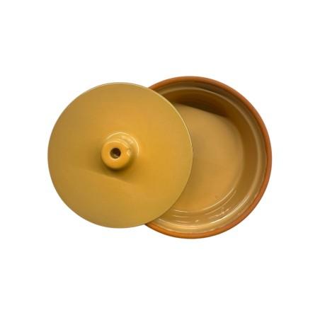 Cocotte individuelle en terre cuite émaillée jaune ESPIEL 6x15x15 cm