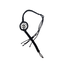 Bracelet noir Dreamcatcher (attrape-rêves) avec une perle