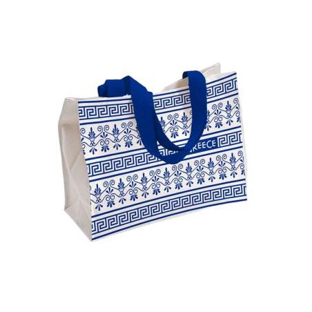 Sac cabas grec motif antique bleu et blanc ATP ANCIENT GREECE