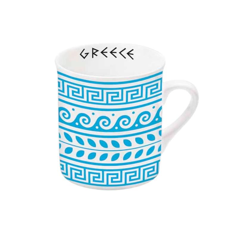 Tasse pour café grec en porcelaine fine motifs grecs traditionnels type espresso ANCIENT GREECE 100 ml