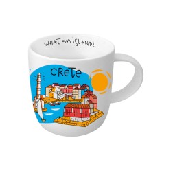 Mug en céramique illustré Chania Crète WHAT A BRAND 330 ml
