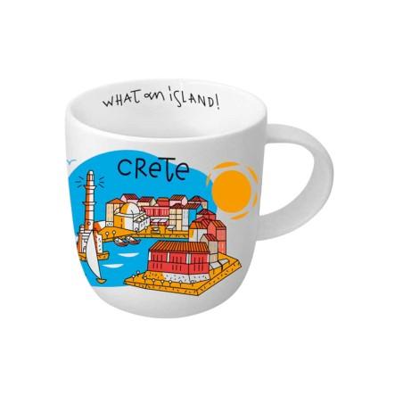 Mug en céramique illustré Chania Crète WHAT A BRAND 330 ml