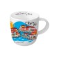 Mug en céramique illustré Agios Nikolaos Crète WHAT A BRAND 330 ml