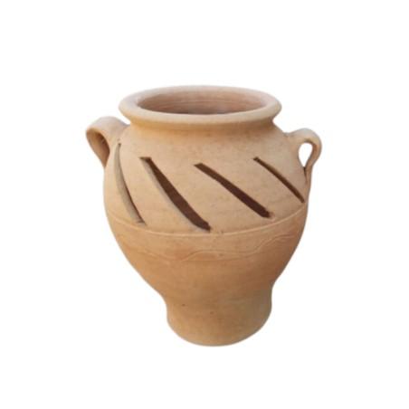 Photophore fotistiko en terre cuite artisanale de Crète grand KRITIKA CERAMICA 30 cmX25cm