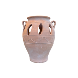 Photophore fotistiko en terre cuite artisanale de Crète moyen KRITIKA CERAMICA 20 cmX15 cm