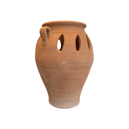 Photophore fotistiko en terre cuite artisanale de Crète moyen KRITIKA CERAMICA 20 cmX15 cm