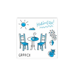 Dessous de verre céramique Kalimera Grèce WHAT A BRAND
