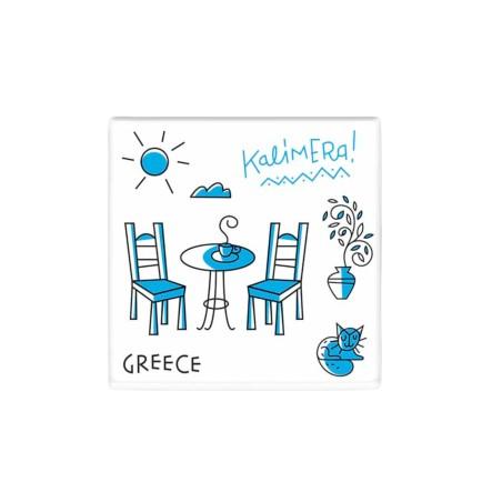 Dessous de verre céramique Kalimera Grèce WHAT A BRAND