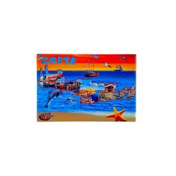 Magnet Souvenir de Crète-Grèce 8cmx5cm