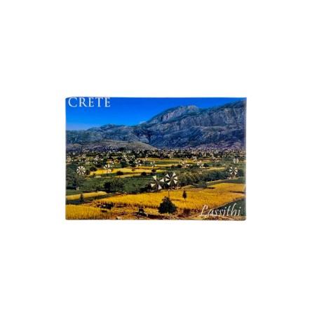 Magnet Souvenir de Crète-Grèce LASSITHI 8cmx5cm