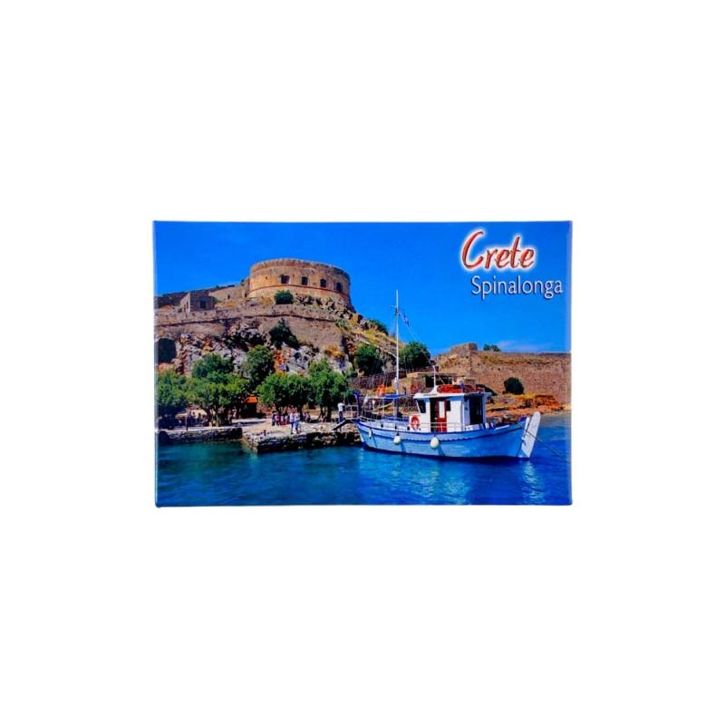 Magnet Souvenir de Crète-Grèce SPINALONGA 8cmx5cm