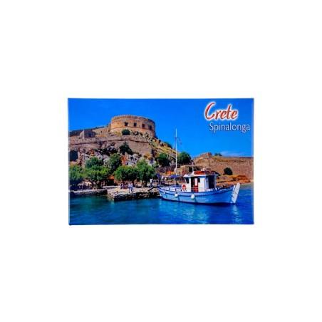 Magnet Souvenir de Crète-Grèce SPINALONGA 8cmx5cm