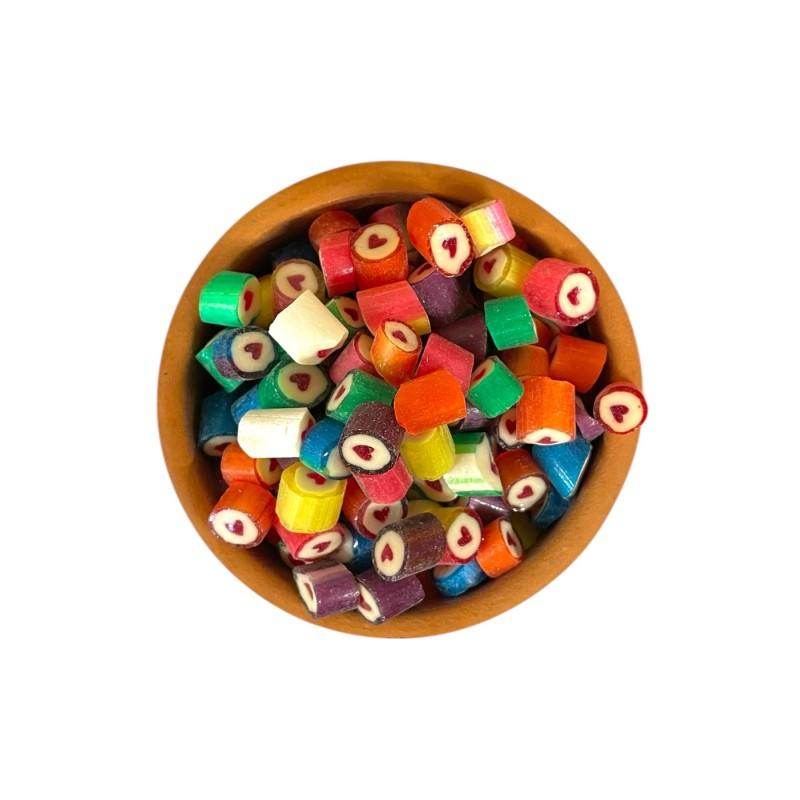 Bonbons artisanaux - Cœurs au parfum bubble gum KING OF CANDY en vrac par 100 g