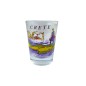 Verre de raki avec la Crète avec un fond bleu 6 cm