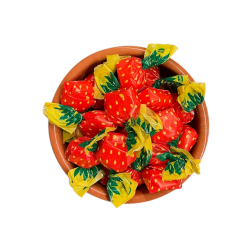 Caramels durs fourrés à la fraise en vrac par 200 g