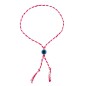 Bracelet en coton rouge-blanc et un œil bleu ajustable - Martaki