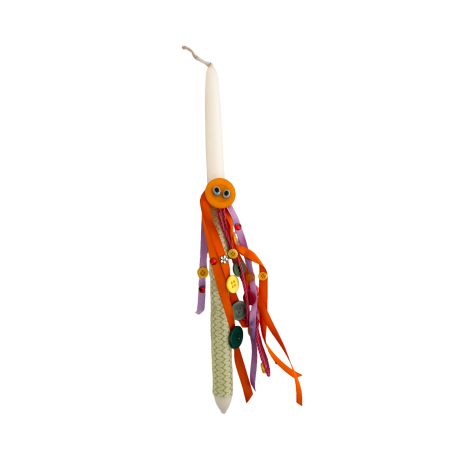 Bougie de Pâques décorée à la main de boutons - Lambada 42 cm