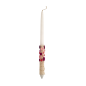 Bougie de Pâques artisanale de Grèce décorée de boutons et dentelle - Lambada 42 cm