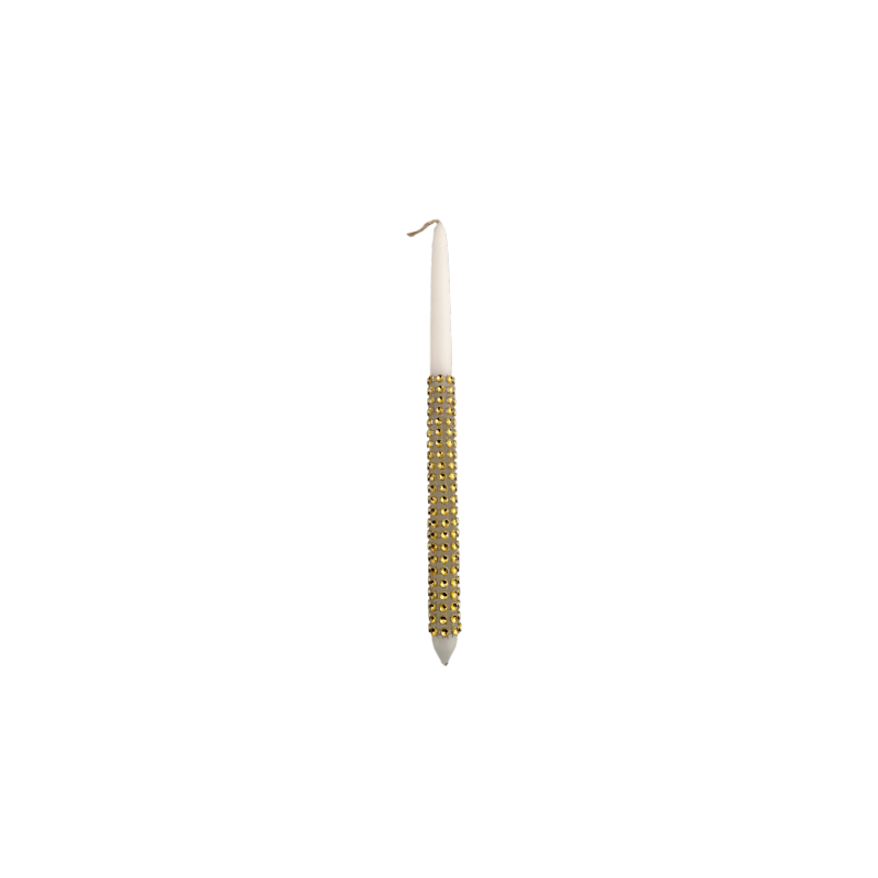 Bougie de Pâques artisanale de Grèce décorée à la main avec strass dorés - Lambada 42 cm Bougie de Pâques artisanale de Grèce décorée à la main avec strass dorés - Lambada 42 cm