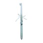 Bougie de Pâques décorée de tissu bleu et doré et protections sacrées - Lambada 42 cm