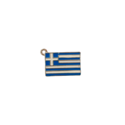 Drapeau grec métallique de 2,10 x 1,4 cm