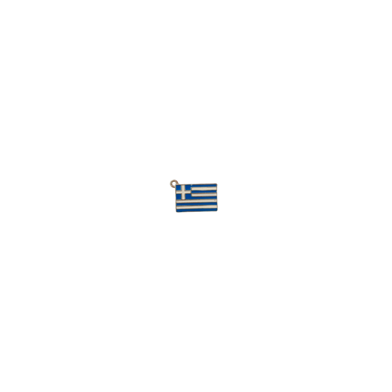 Drapeau grec métallique de 2,10 x 1,4 cm