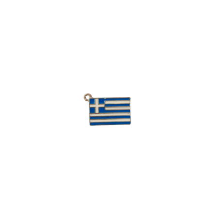 Drapeau grec métallique de 2,10 x 1,4 cm