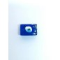 Œil bleu en forme de rectangle en verre 1.8x1.2 cm