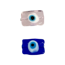 Œil en forme de rectangle en verre 1,8 x 1,2 cm différentes couleurs
