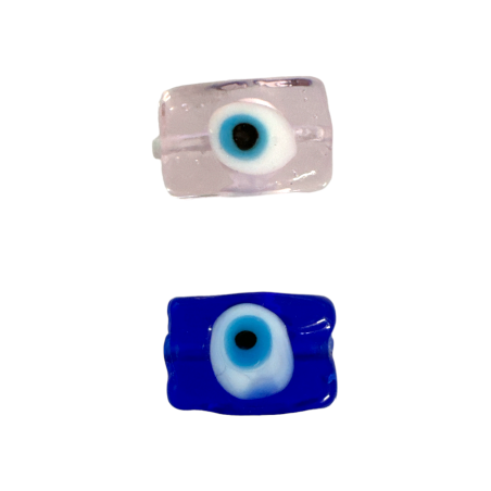 Œil en forme de rectangle en verre 1,8 x 1,2 cm différentes couleurs