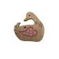 Canard en bois en rose à suspendre avec 2 trous 5 cm