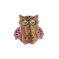 Figurine de chouette en bois rose 5cm x 5 cm avec trou