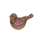 Oiseau en bois naturel avec une touche rose 5 x 4 cm et un trou à accrocher Oiseau en bois naturel avec une touche rose 5 x 4 cm et un trou à accrocher