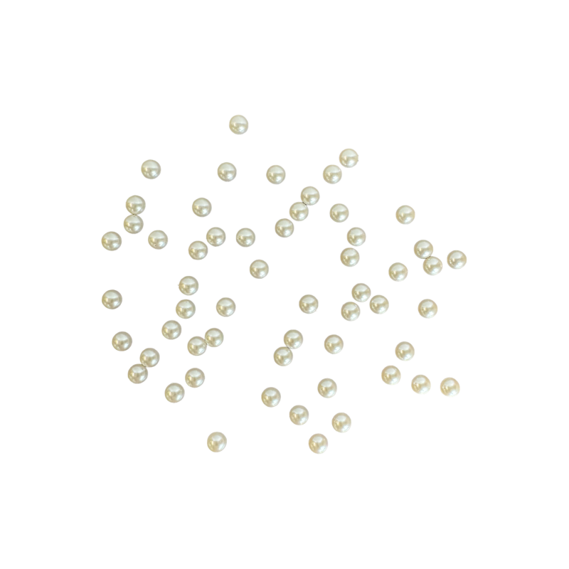 Lot de 10 perles demi-rondes à dos plat blanc-beige irisé pour Box 'Boîtes Cadeaux' de 10 mm