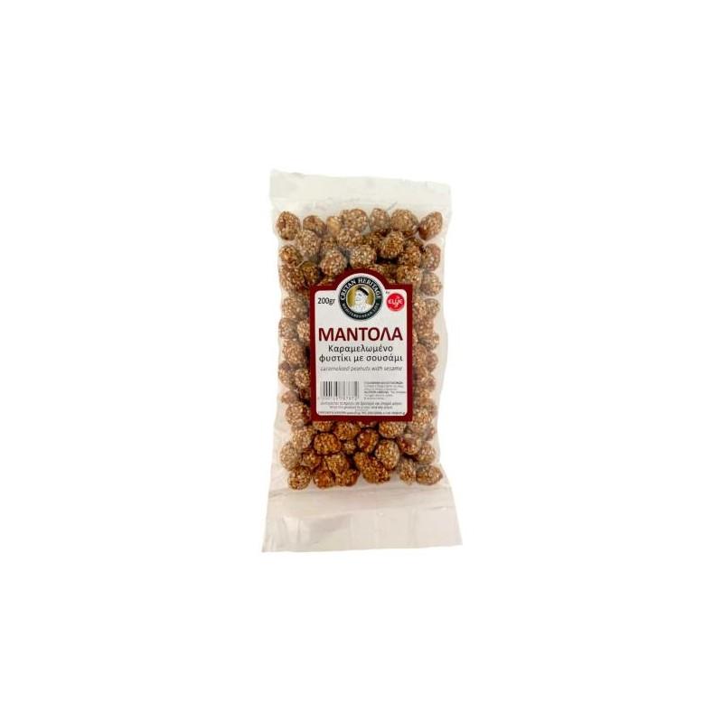 Cacahuètes grecques caramélisées au sésame et au miel ELLIE 220 g Cacahuètes grecques caramélisées au sésame et au miel ELLIE 220 g