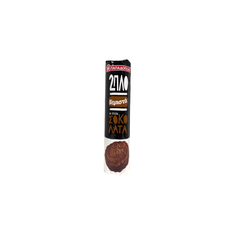 Biscuits fourrés au double chocolat PAPADOPOULOU 200 g