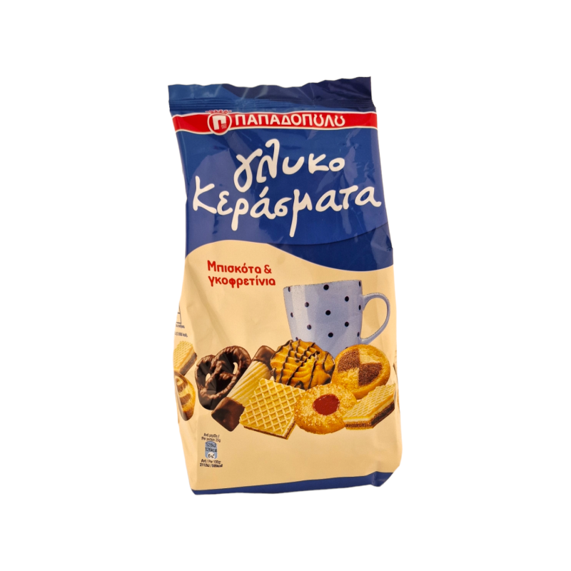 Assortiment de gaufrettes grecques pour le café 'Glikokerasmata' PAPADOPOULOU 330 g