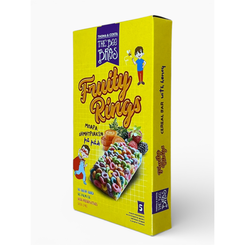 Barres de céréales aux fruits et au miel FRUITY RINGS – THE BEE BROS 125 g Barres de céréales aux fruits et au miel FRUITY RINGS – THE BEE BROS 125 g