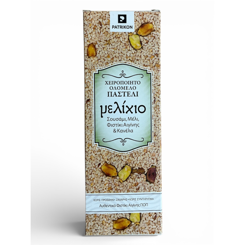 Barre de sésame "pasteli" au miel, pistache d’Aegina & cannelle PATRIKON 60 g Barre de sésame "pasteli" au miel, pistache d’Aegina & cannelle PATRIKON 60 g