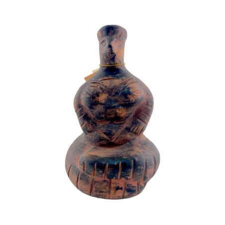 Figurine de femme assise en terre cuite fait main IDOLS ART hauteur 15.50 cm